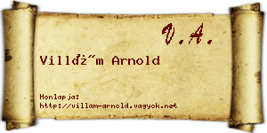 Villám Arnold névjegykártya