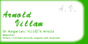 arnold villam business card